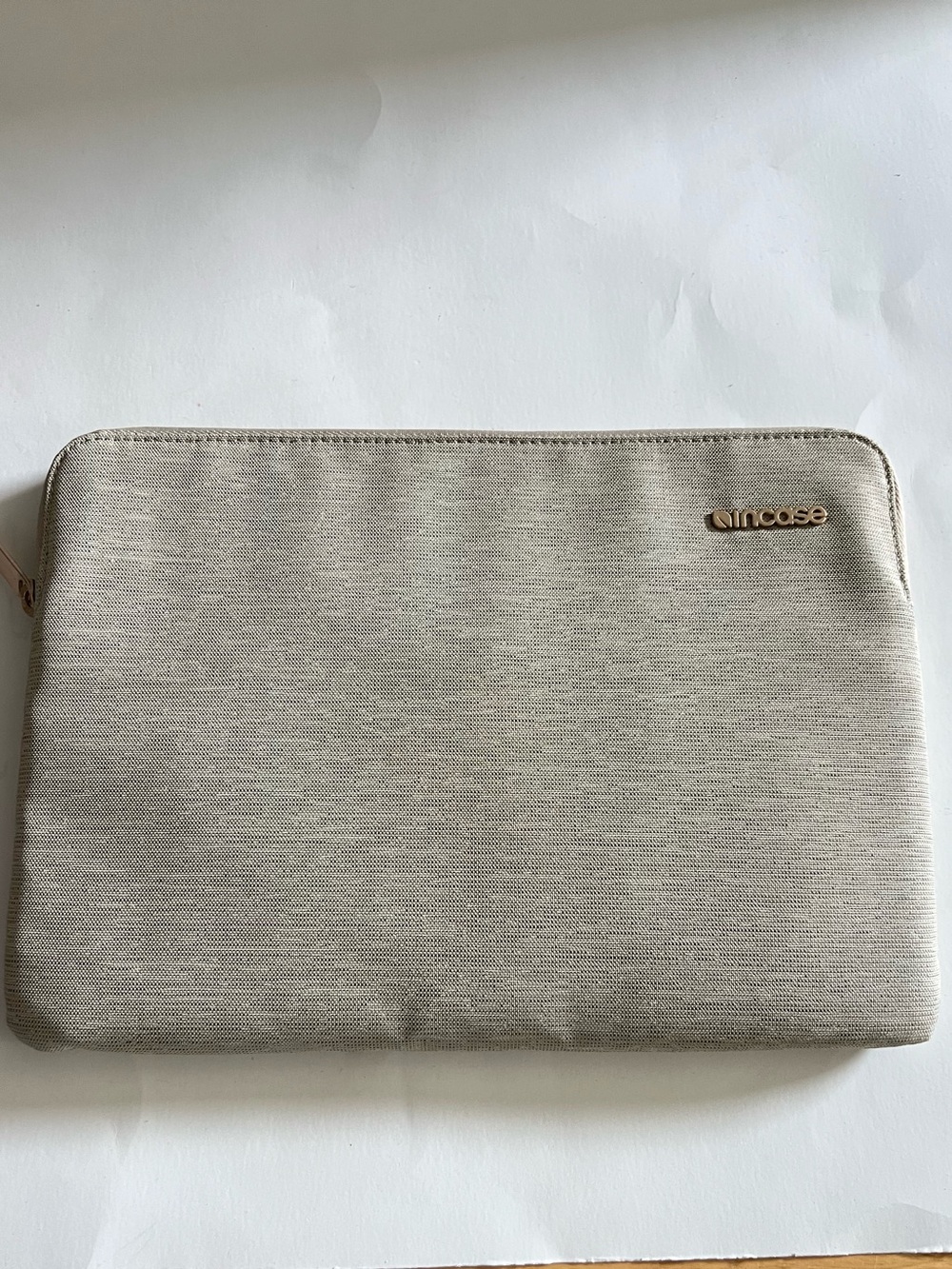 Incase Cream-Beige Laptop Sleeve with Rose Gold Logo